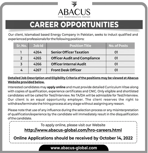 Senior Officer Taxation Job at Abacus Global